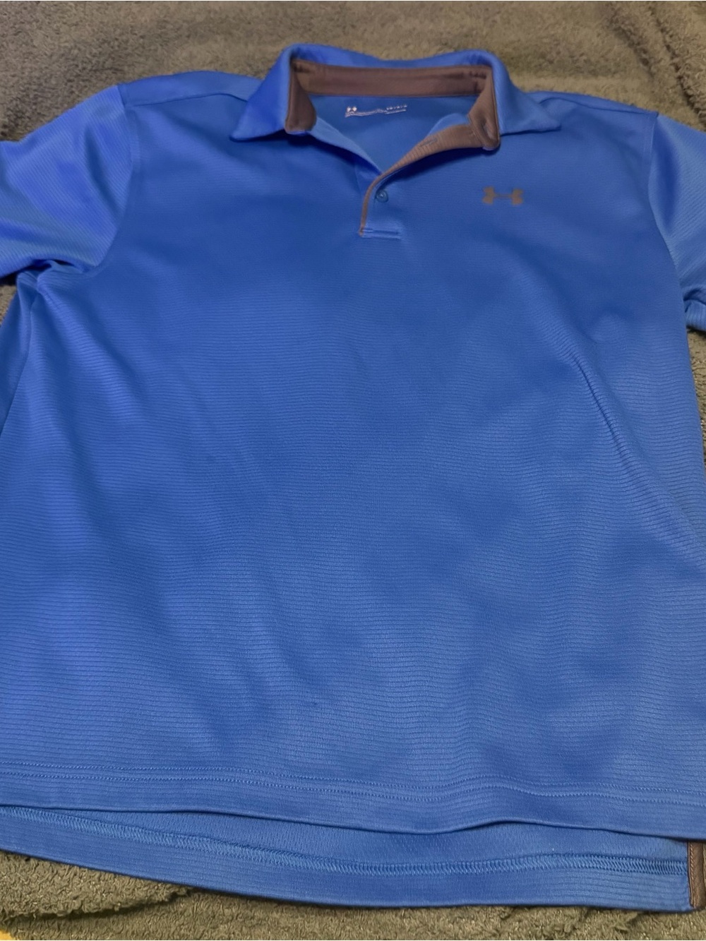 Under Armour Blue Polo with Brown Trim